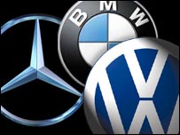 Mercedes-Benz, BMW and Volkswagen badges